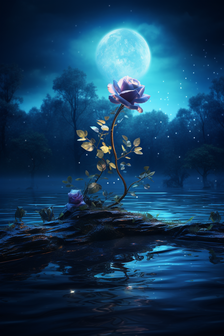 Beautiful Eternal Rose Blue Wallpaper