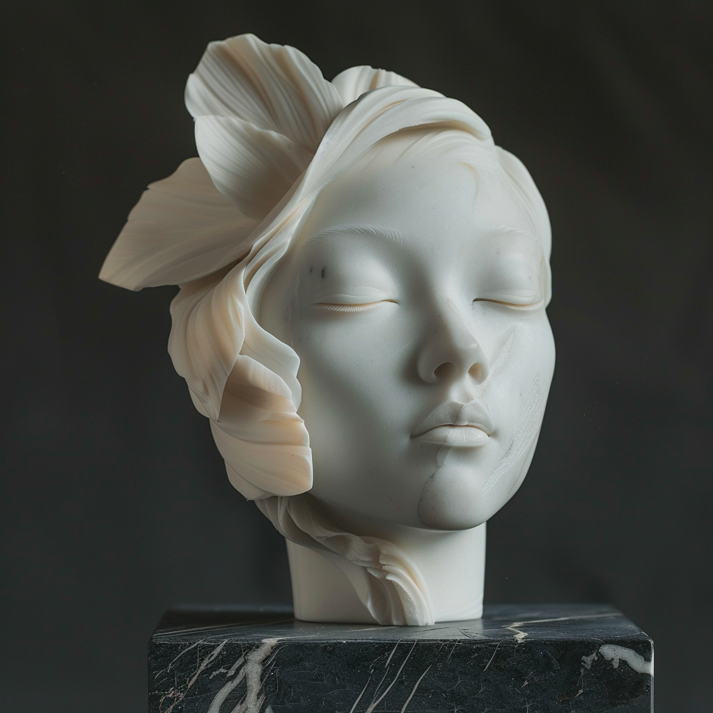 Ethereal Female Marble Sculpture Art