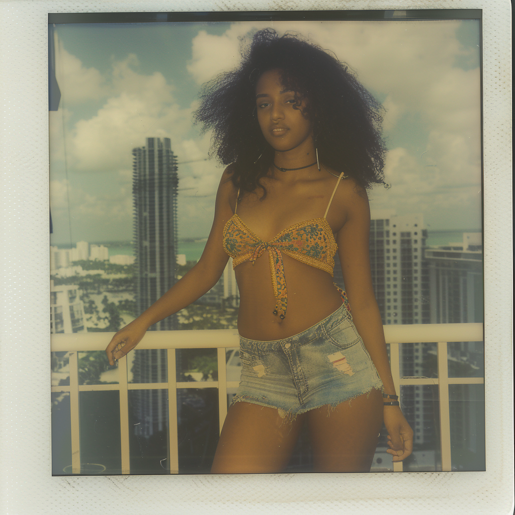 Young Ethiopian Woman Miami Balcony