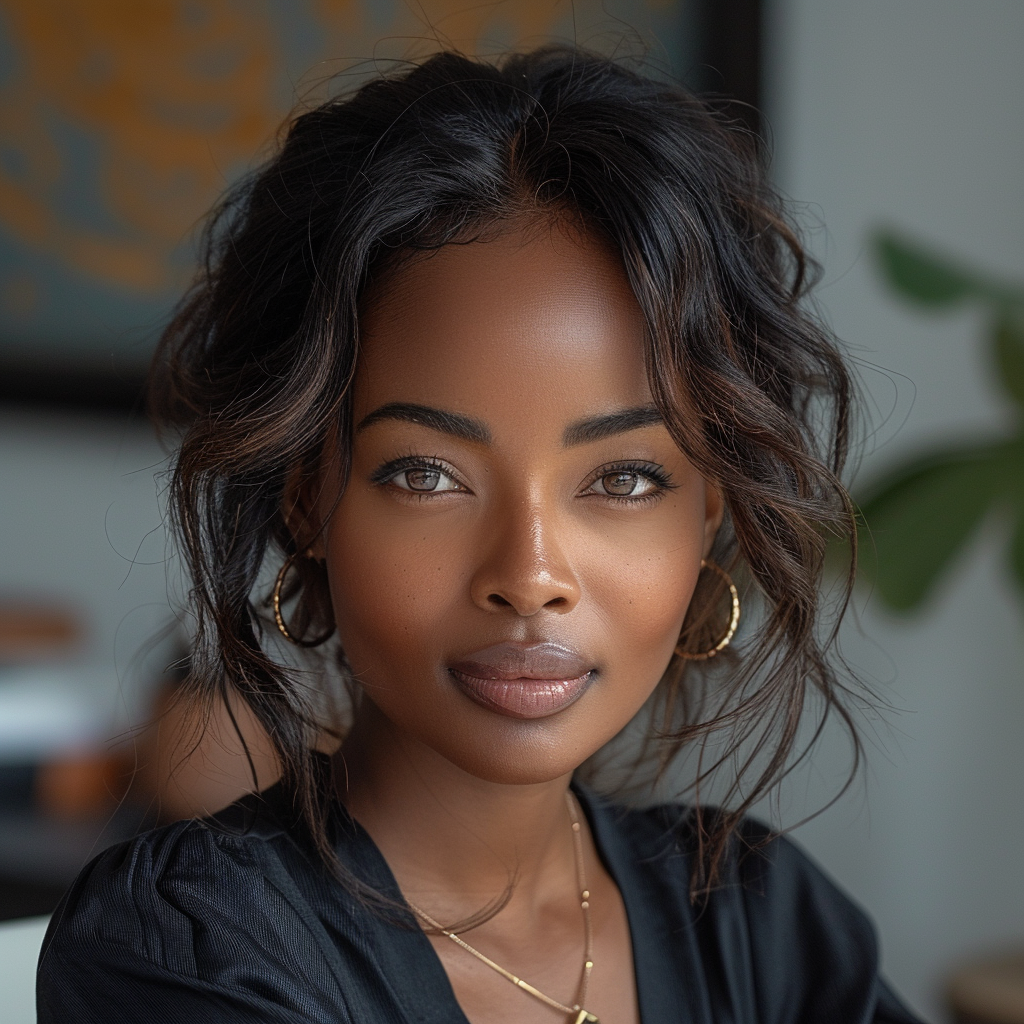 Ethiopian woman at office desk