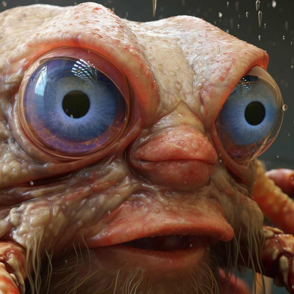 Photorealistic portrait of Eugene Krabs