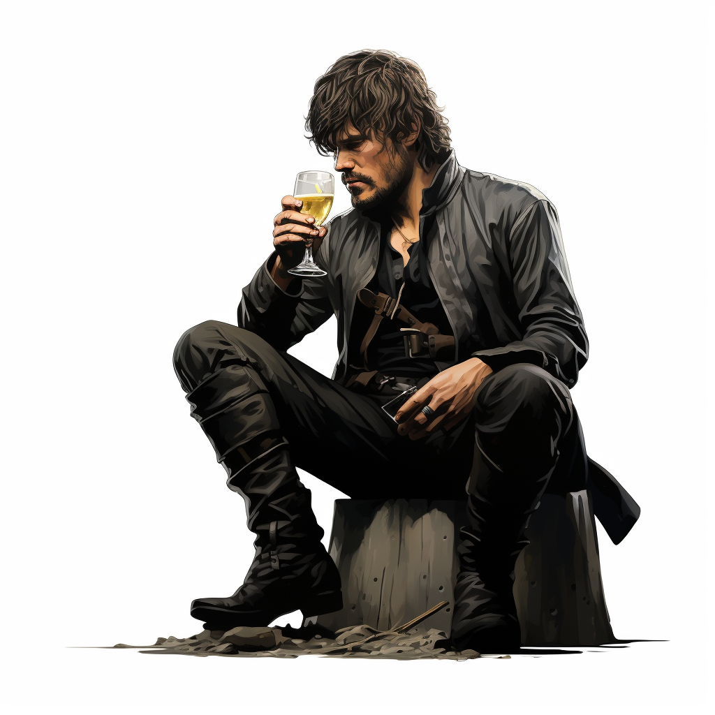 Euron Greyjoy holding a wine glass