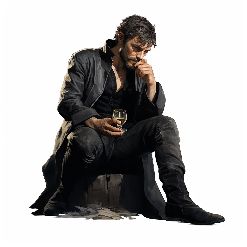 Euron Greyjoy sitting with wine glass