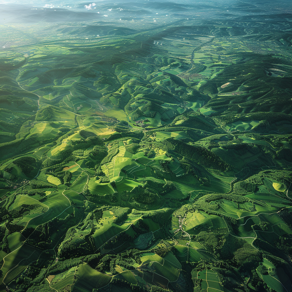 Aerial Europe Countryside Deep Ravine