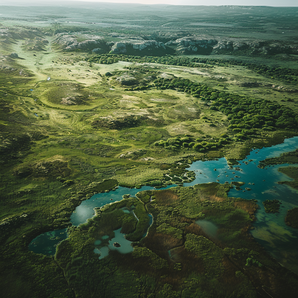 Europe countryside shrubs aerial view