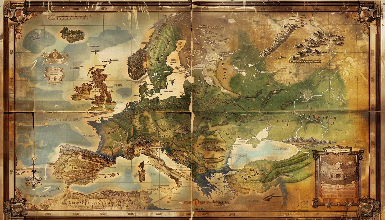 Europe Map Marking Countries