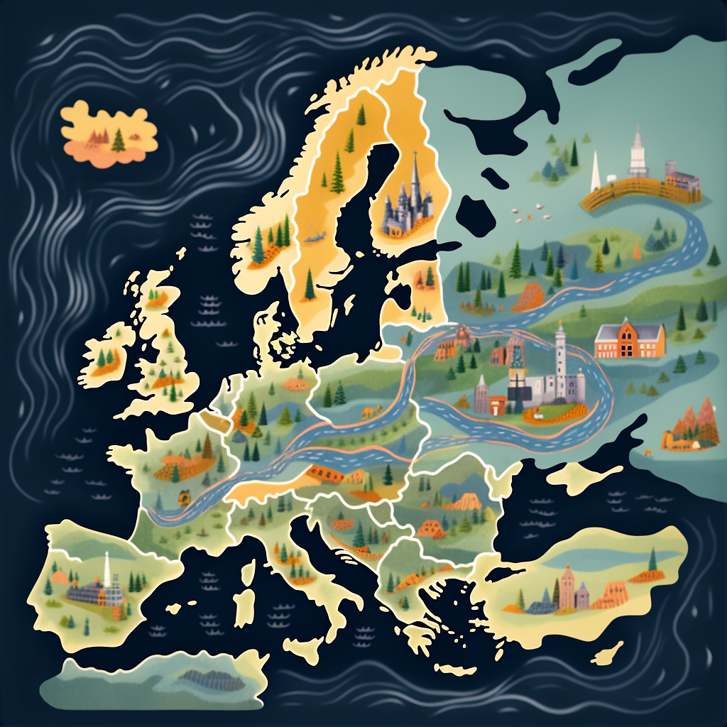 Bright Europe Map Illustration for Children