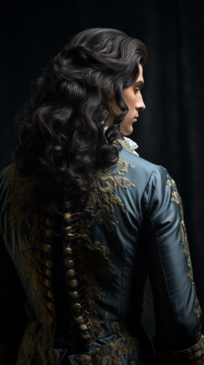 European Male Royal Black Wig