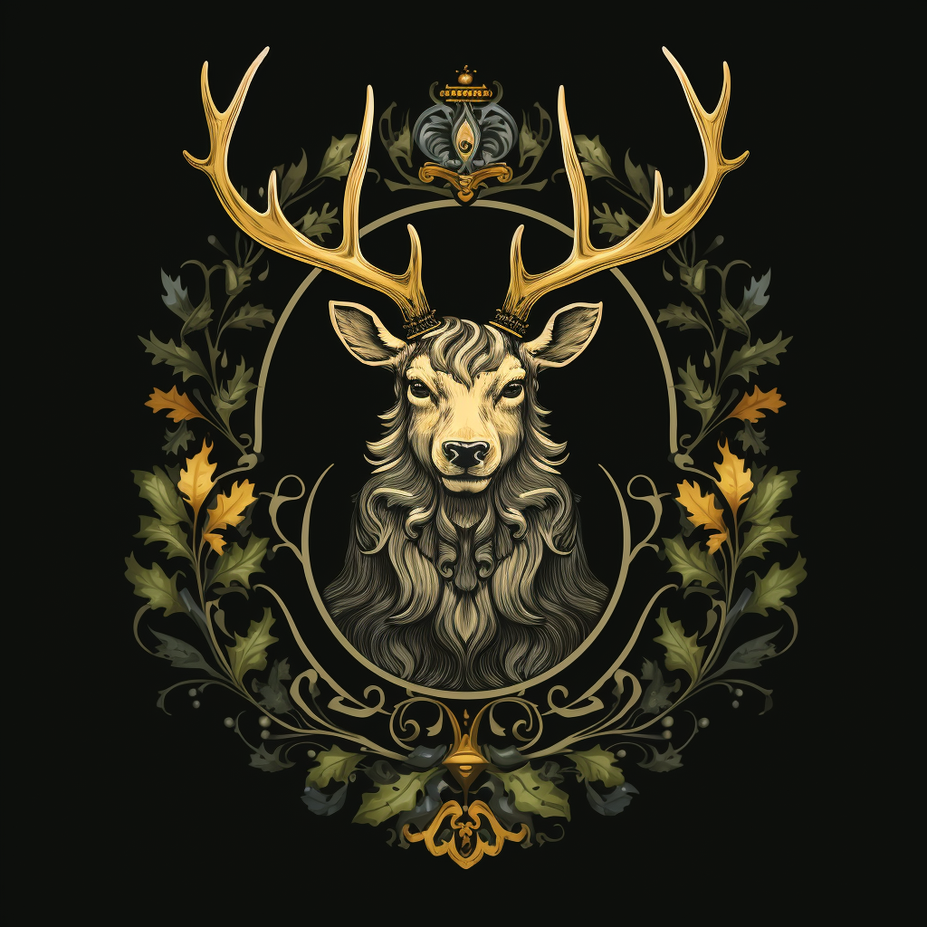 Medieval noble house crest with stag