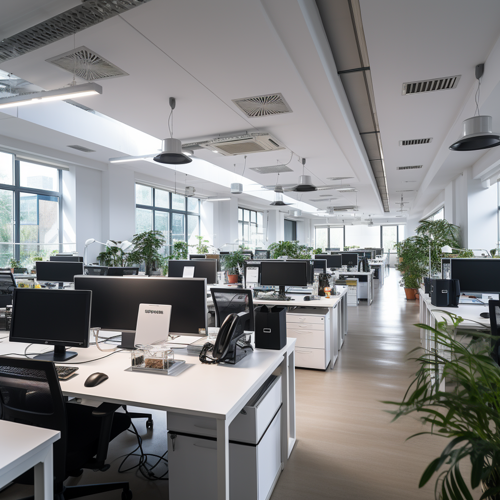 Empty European Startup Office with Desks