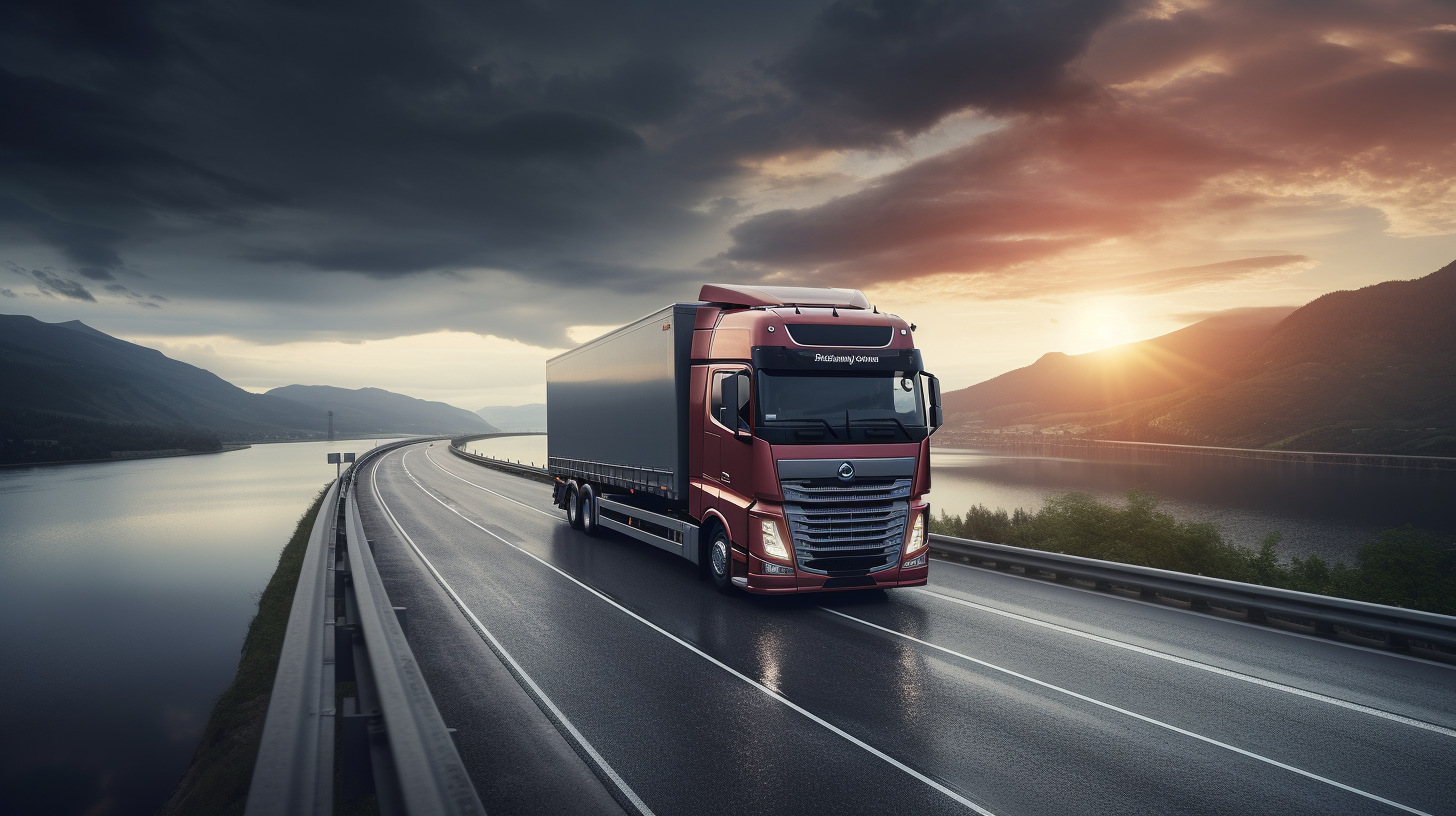 European truck on highway