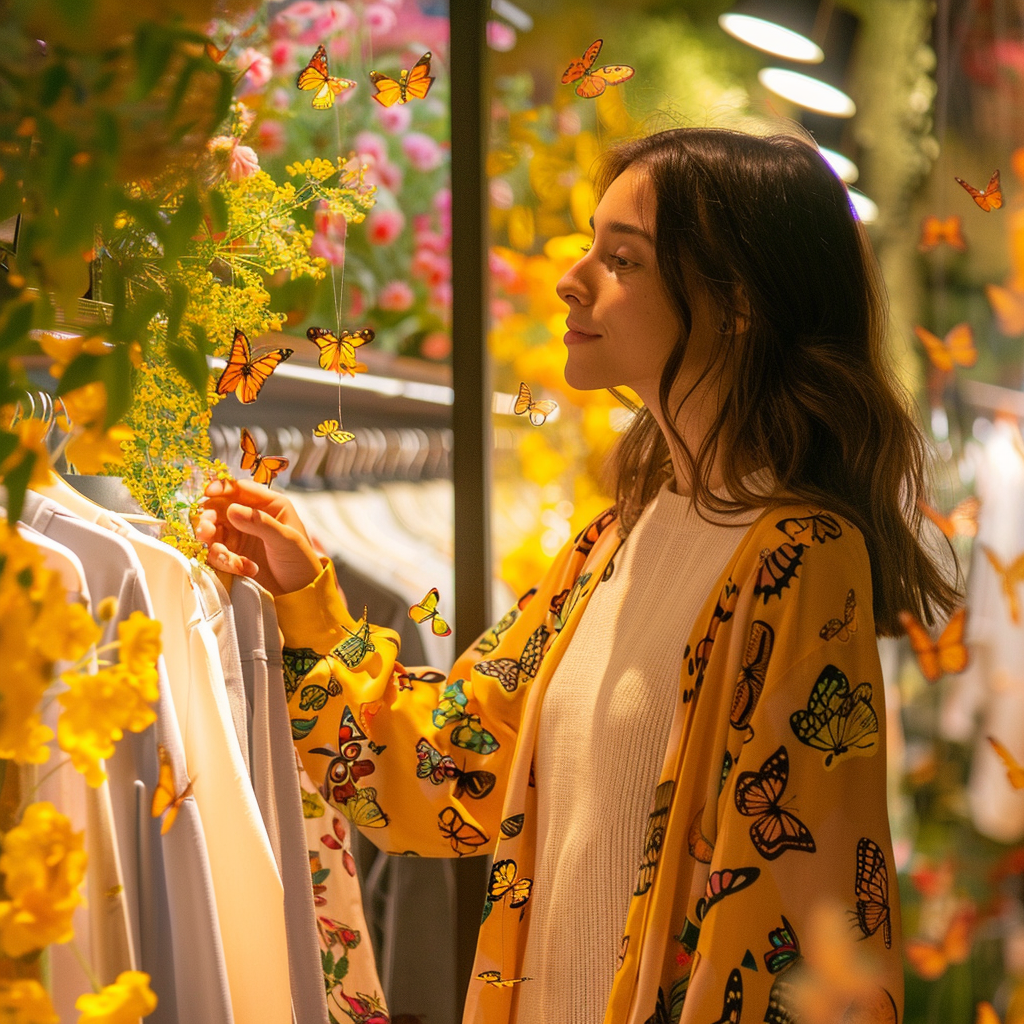 European women at fashion store