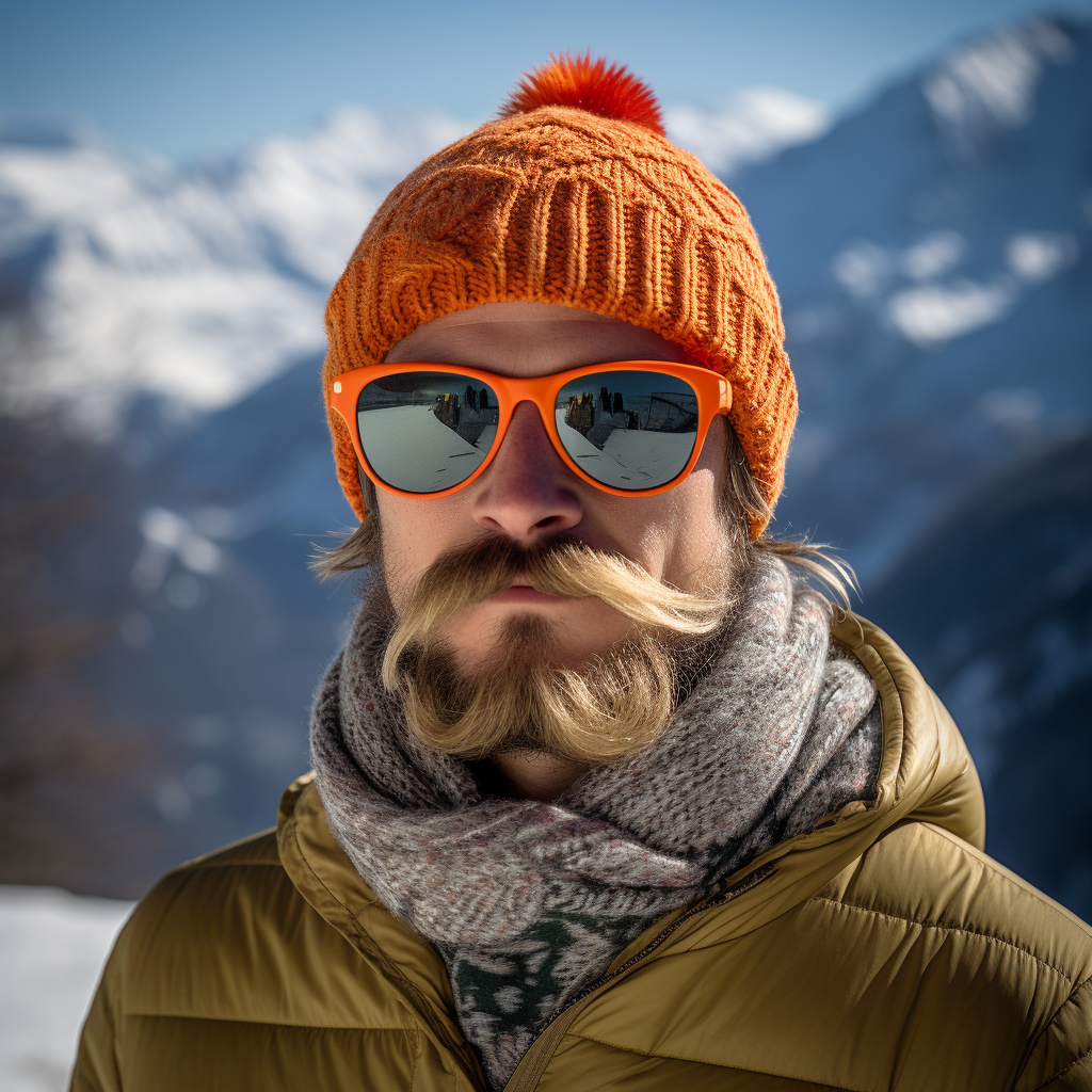 European Male Portrait with Austrian Alps Background