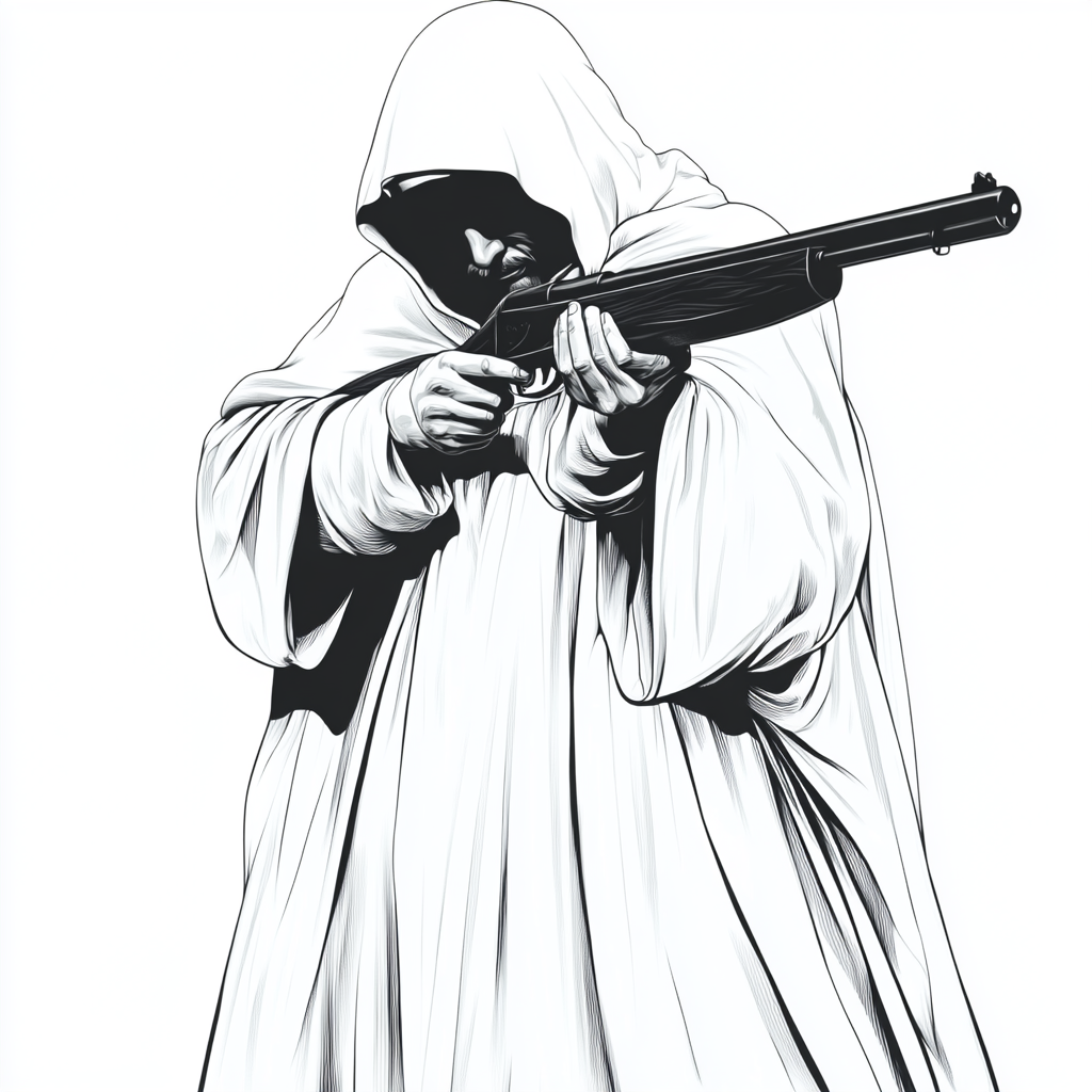 European Monk with Rifle Artwork