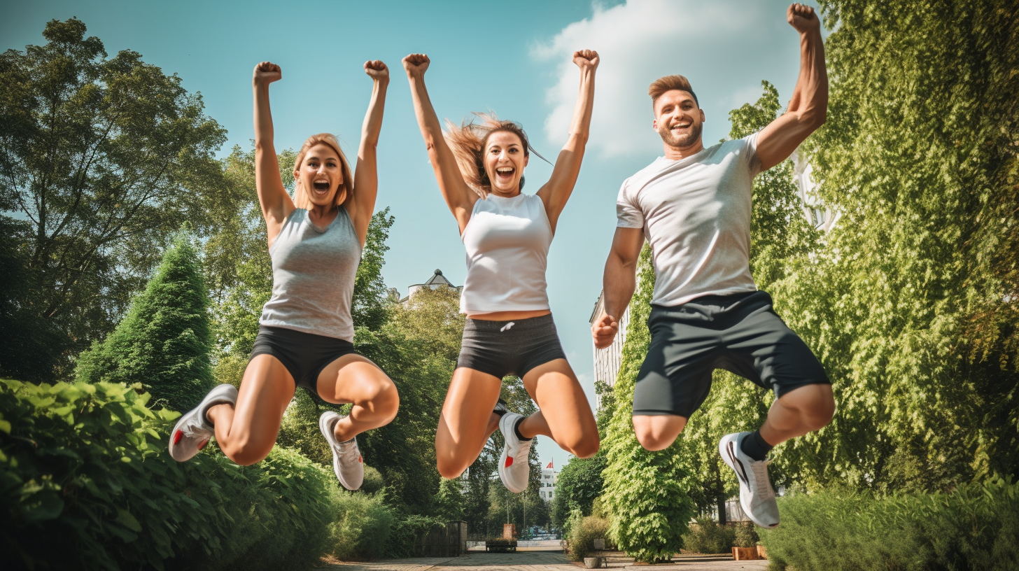 Group of European teens promoting healthy lifestyle