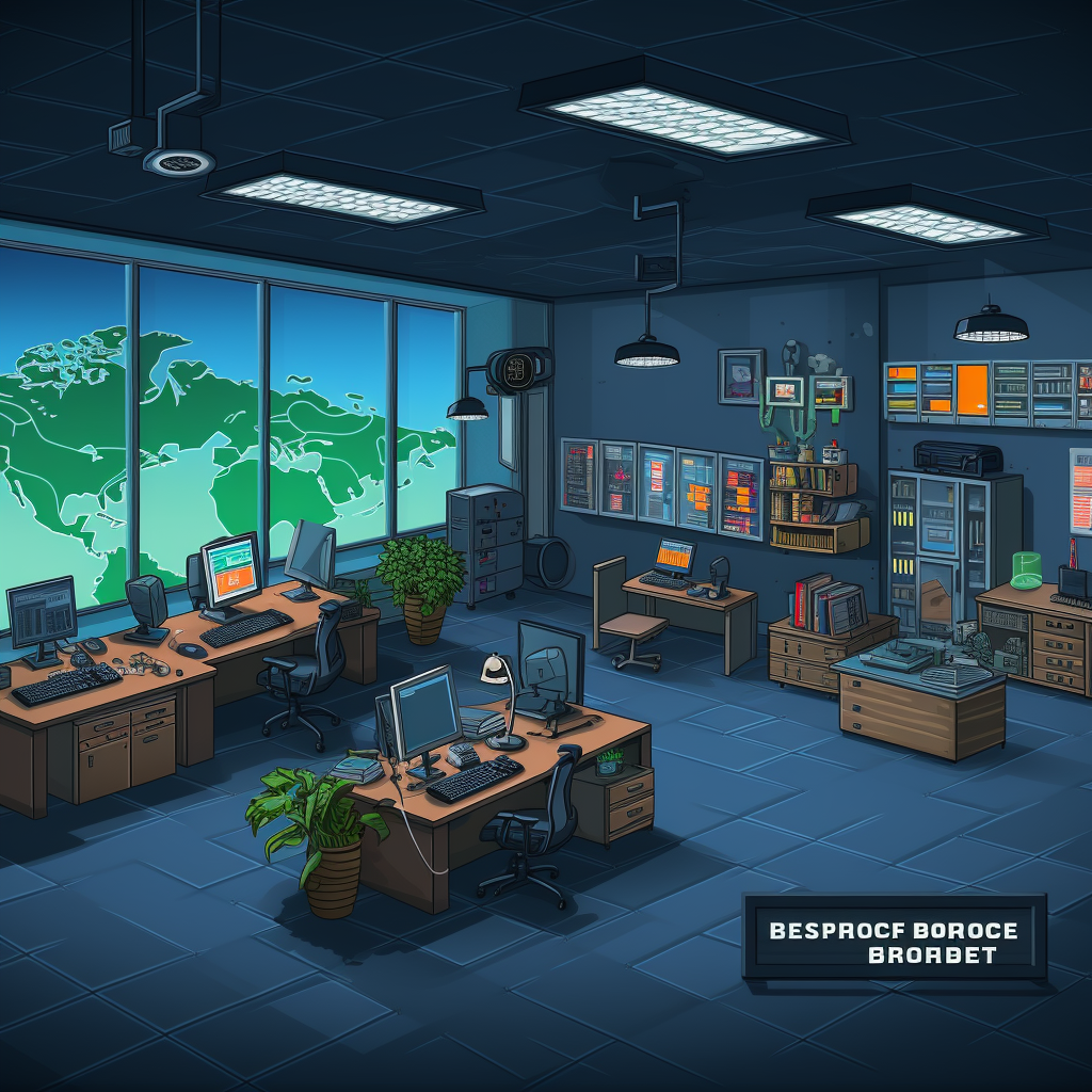 EUROPOL EC3 J-CAT Office in 8-bit Retro Style