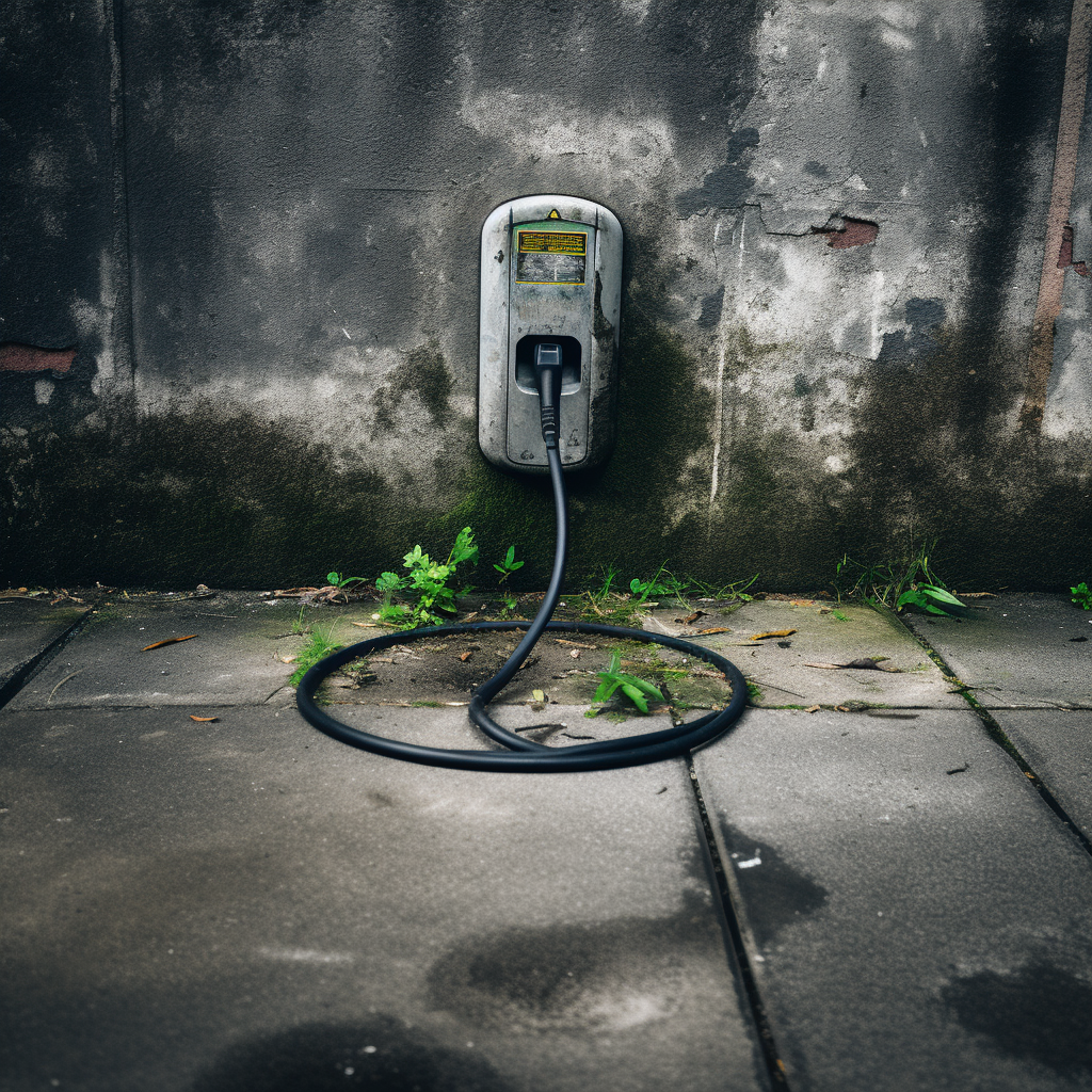 EV Charging Sign Concrete