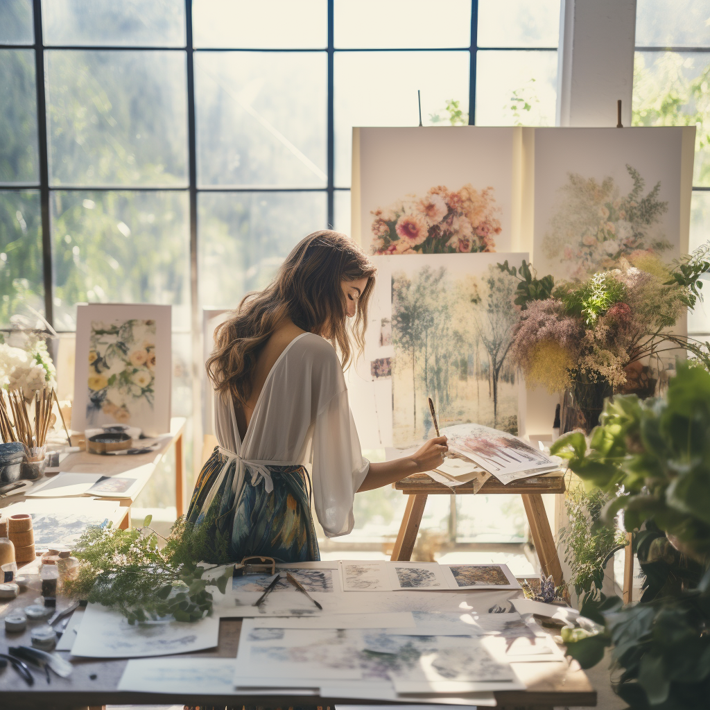 Couple immersed in event planning