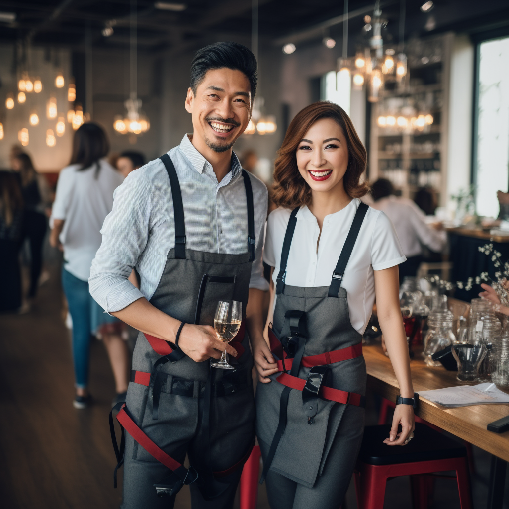 Friends toasting wine for event success