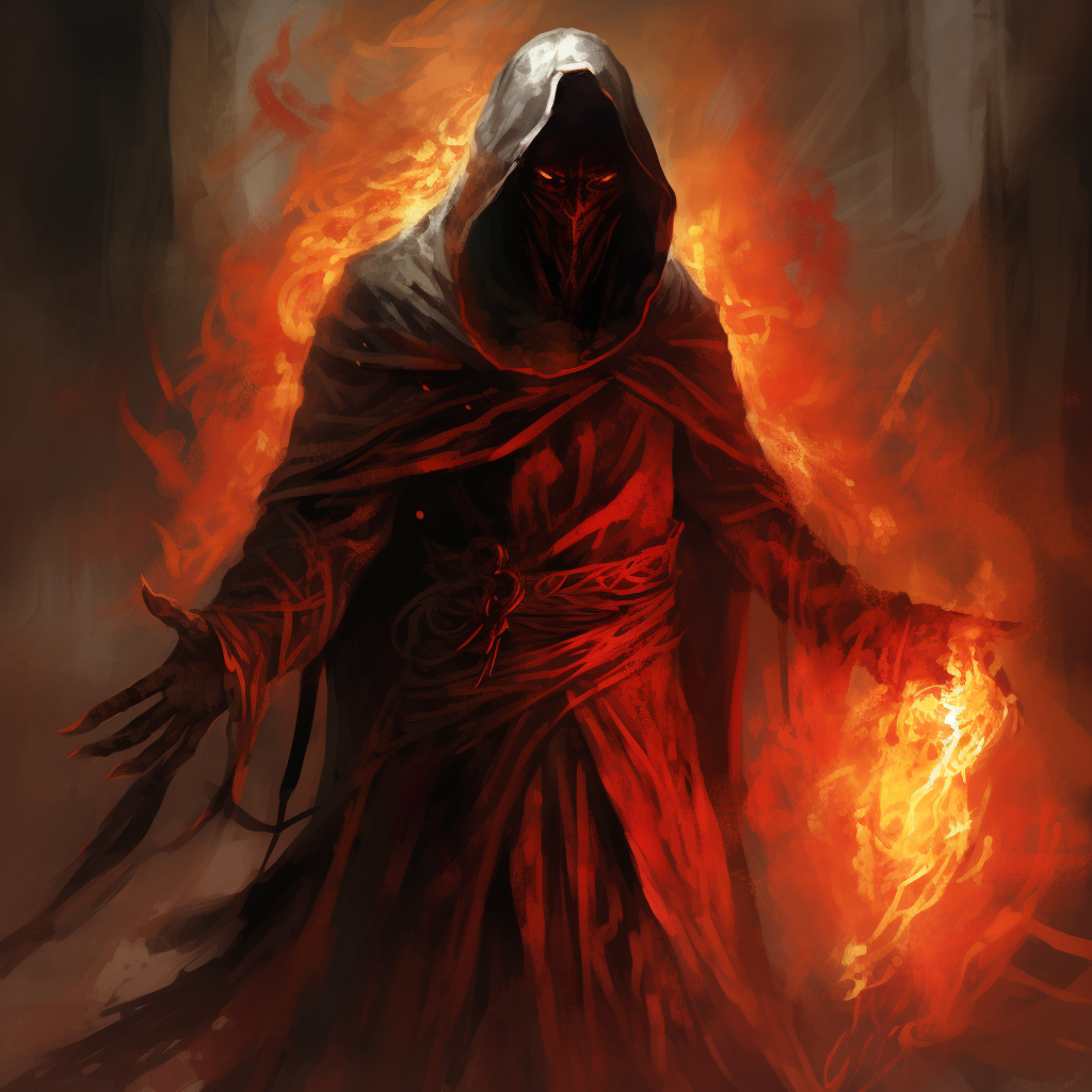 Evil Bedouin Sorcerer with Fire