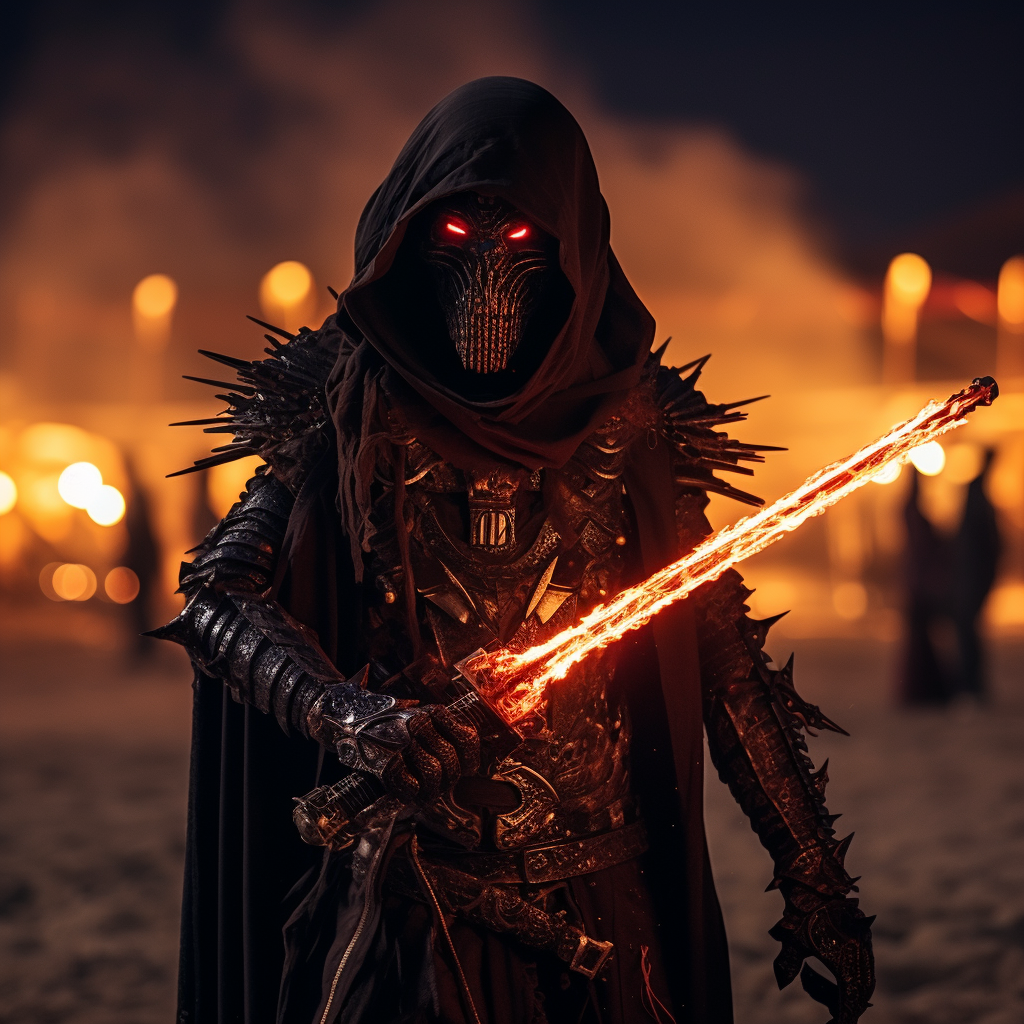 Evil Death Samurai with Lightsabers at Burning Man