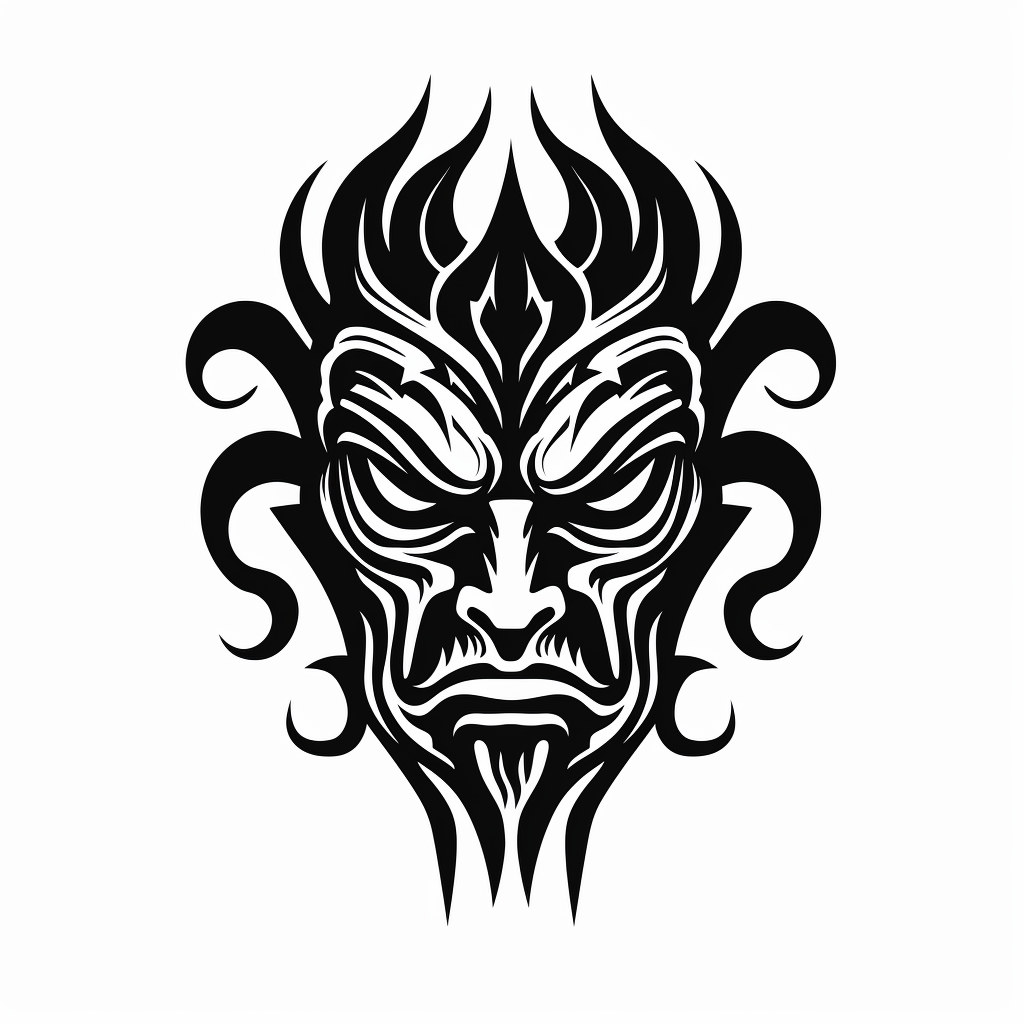 Evil Face Warrior Vector Art