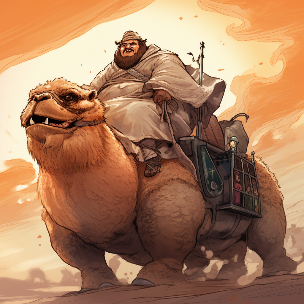 Evil mage riding camel