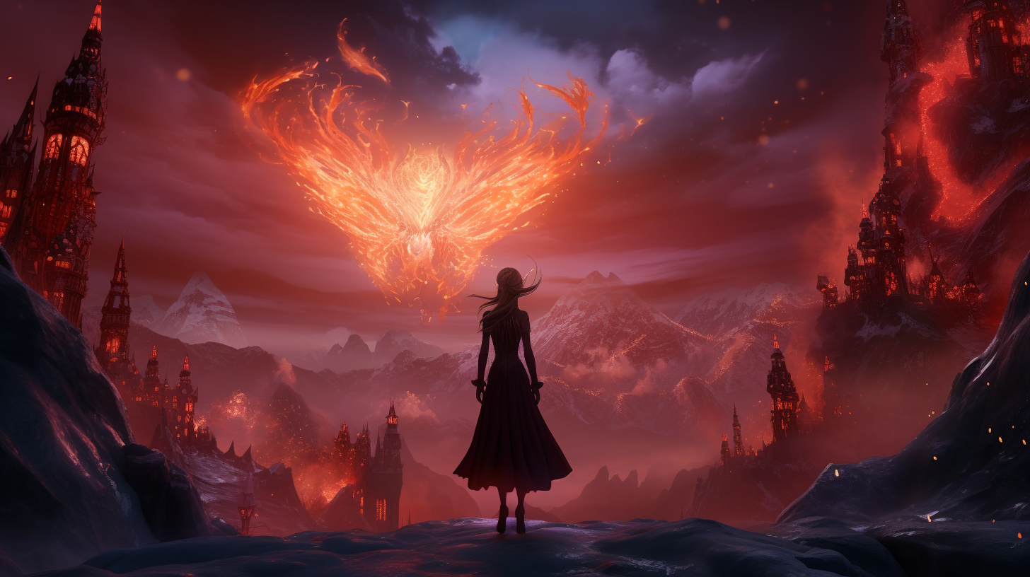 Evil Fiery Phoenix Above Arendelle