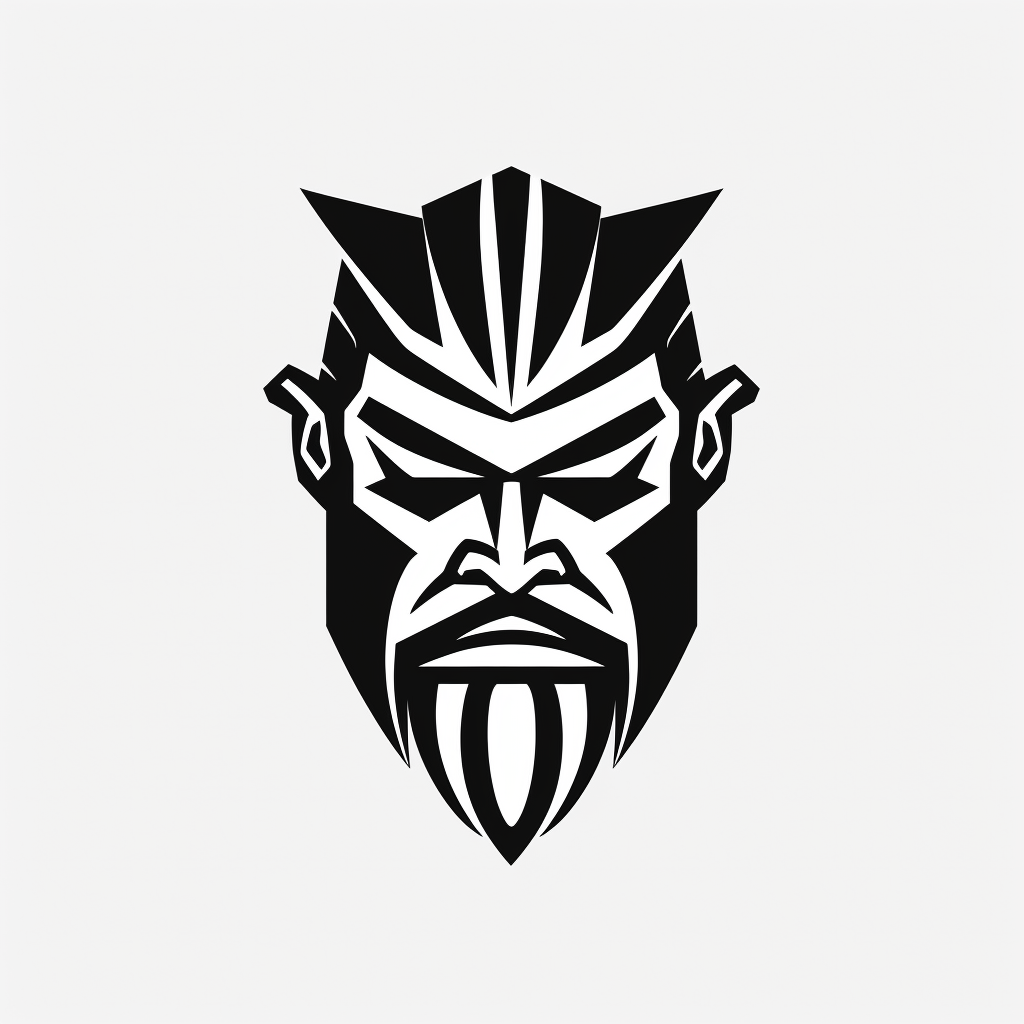 Evil Gladiator Face - Minimal Vector Design