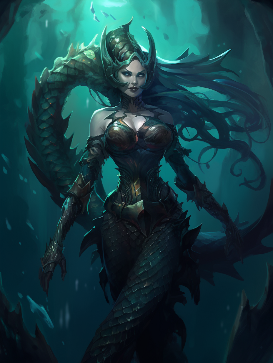 Evil Mermaid Full Body Artwork