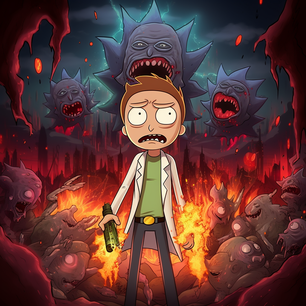 Evil Morty Love Bombing Rick Cartoon