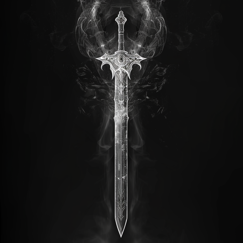 Evil sword on black background