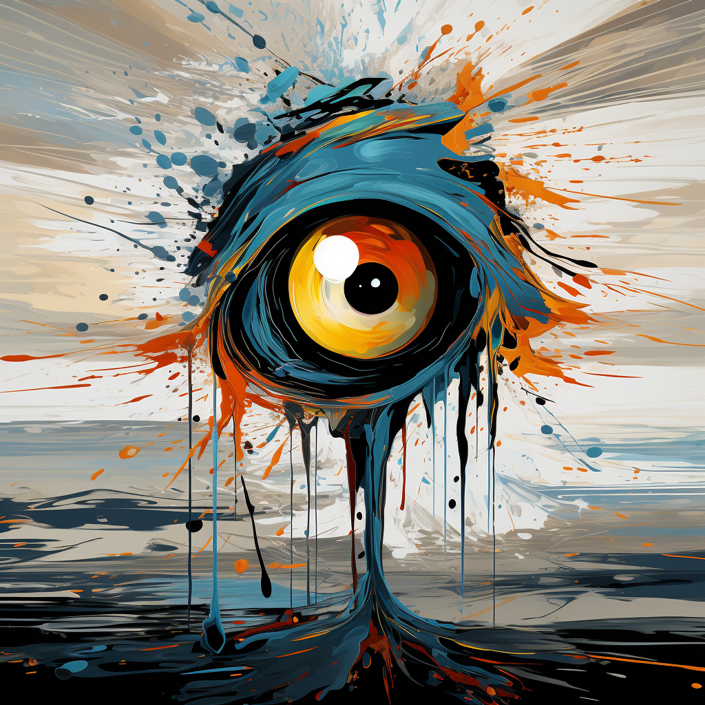 Abstract surrealism evil eye artwork