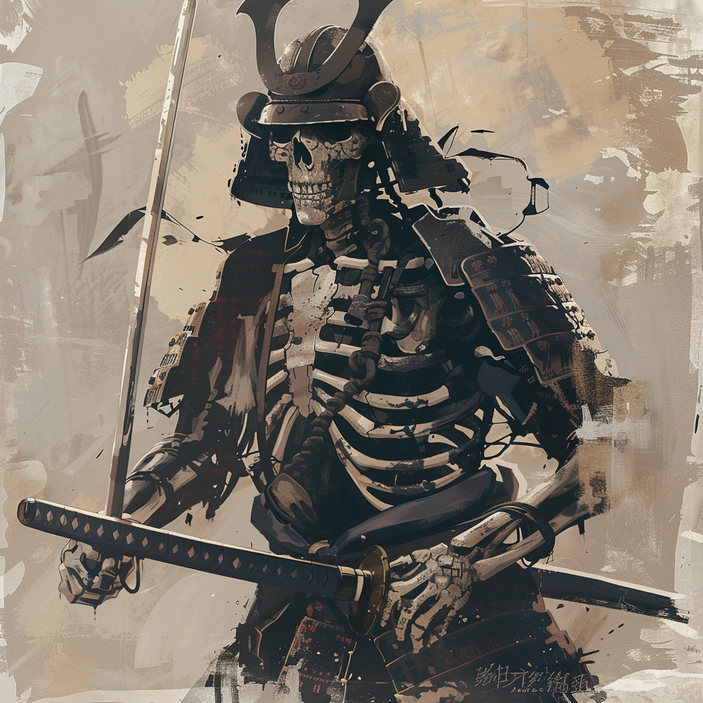 Evil Skull Samurai Armor Bones