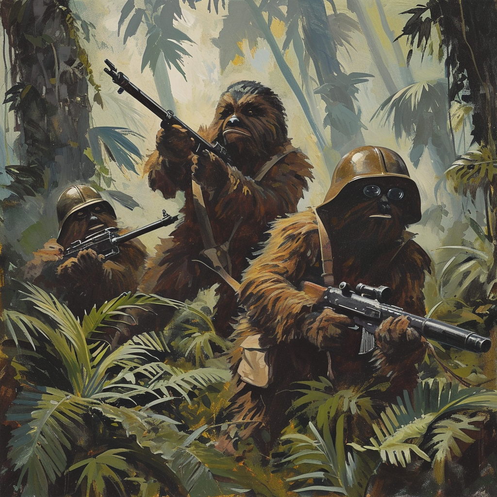 Ewoks fighting in Vietnam War - an epic clash