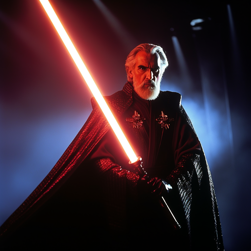 Count Dooku ignites lightsaber in Excalibur