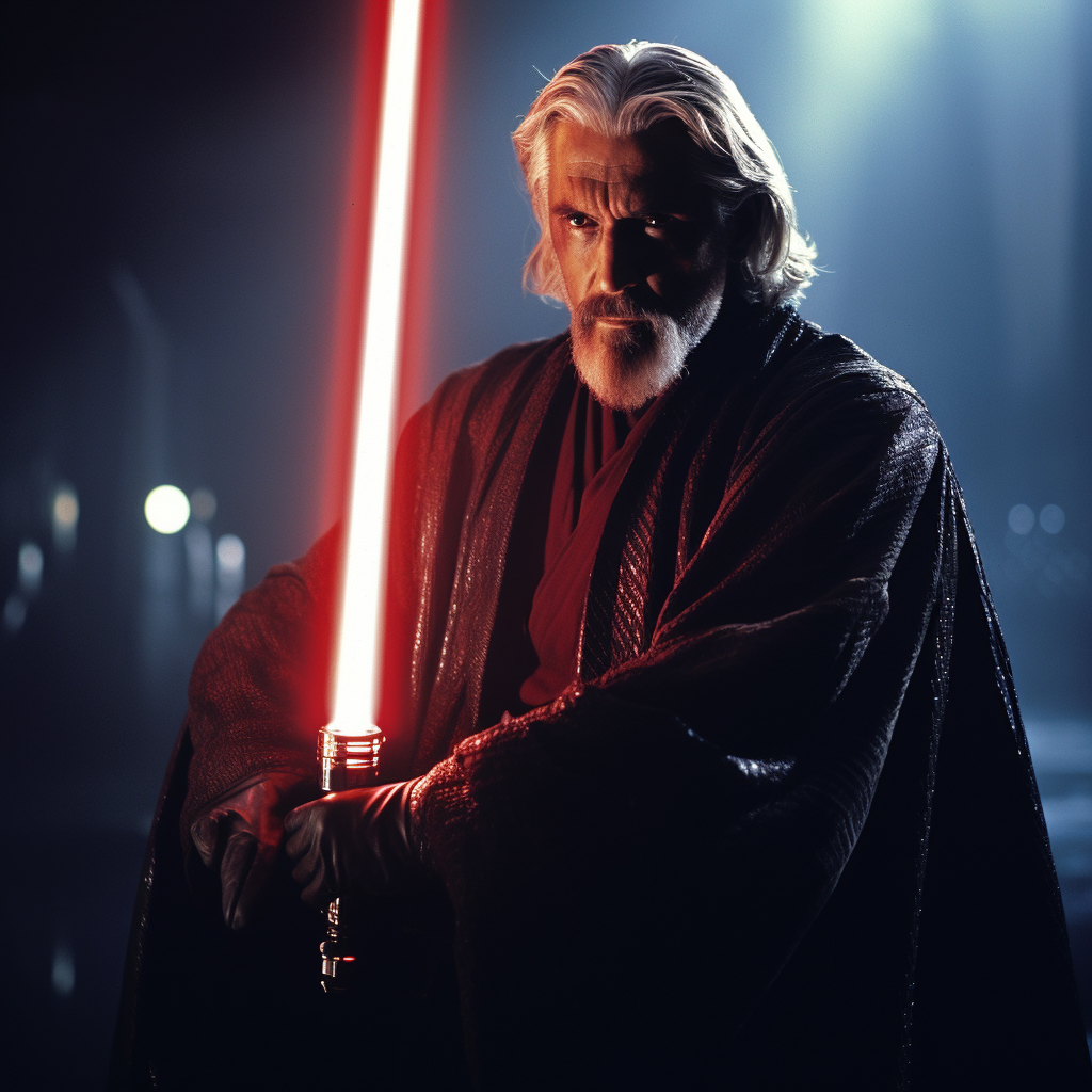 Count Dooku ignites red lightsaber in Excalibur