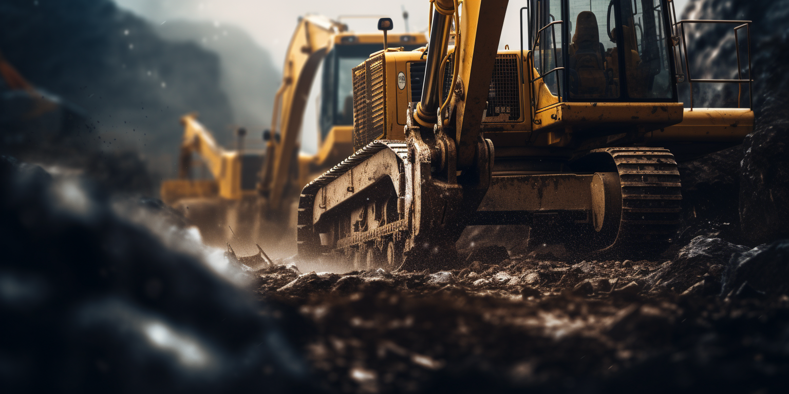 Closeup of Excavator Machinery