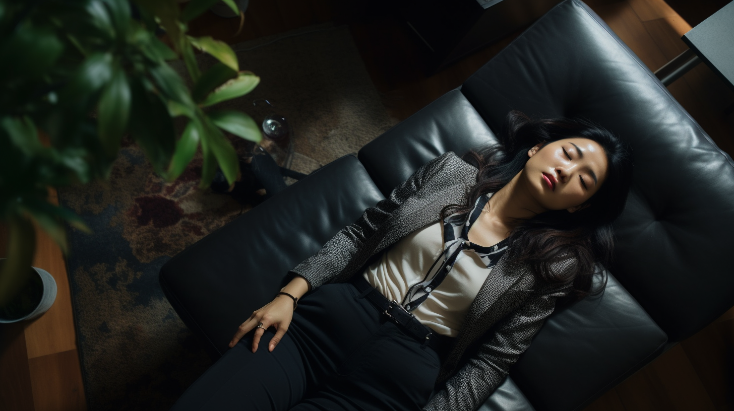 Chinese female on sofa