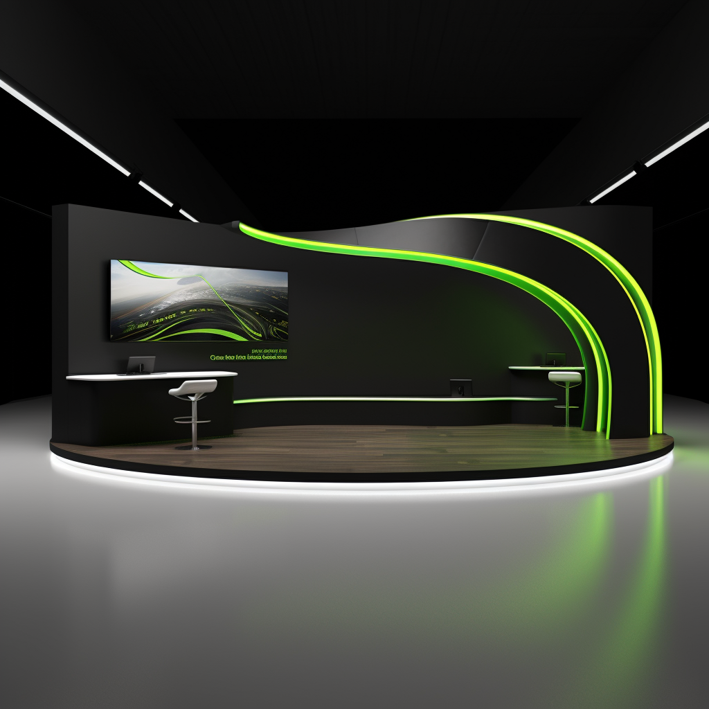 Neon Green and Black Exhibition Booth Design