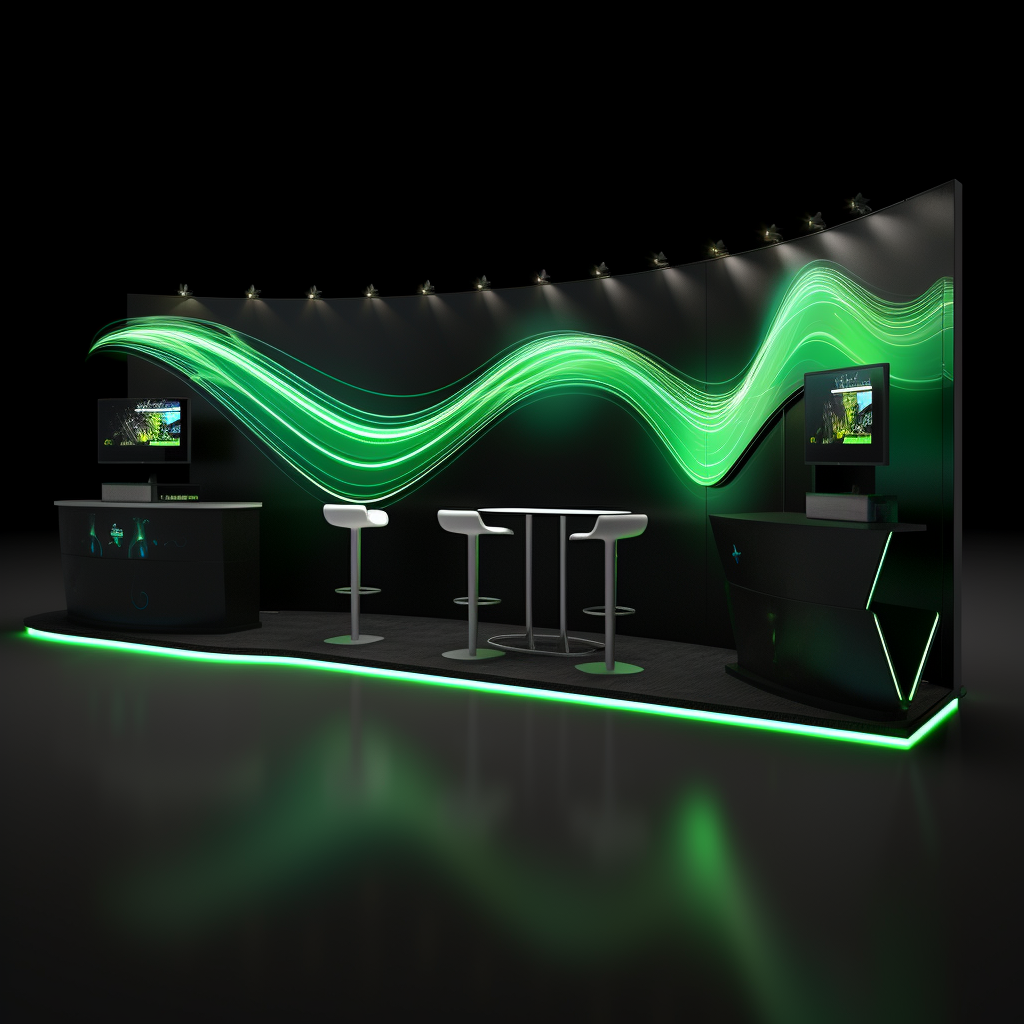 Neon Green and Black Exhibition Booth