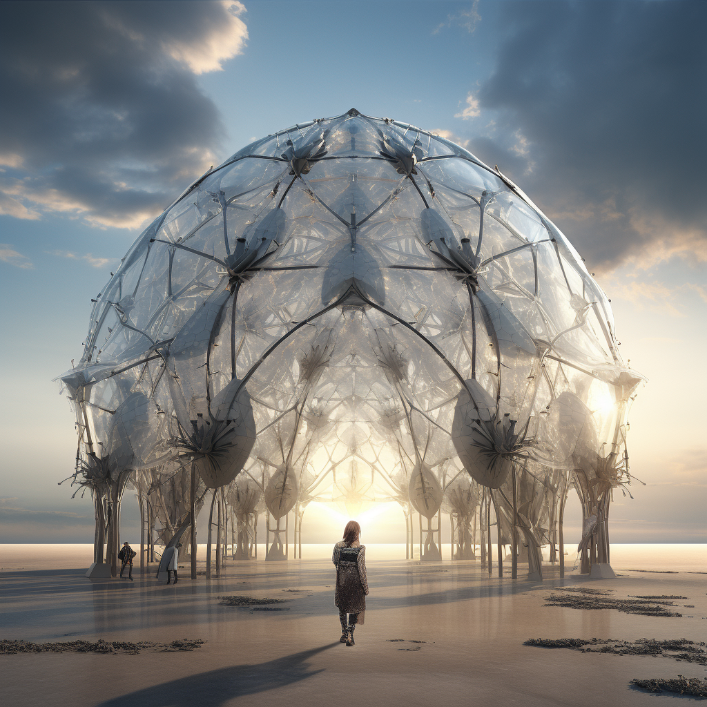 Futuristic exoskeleton dome concept