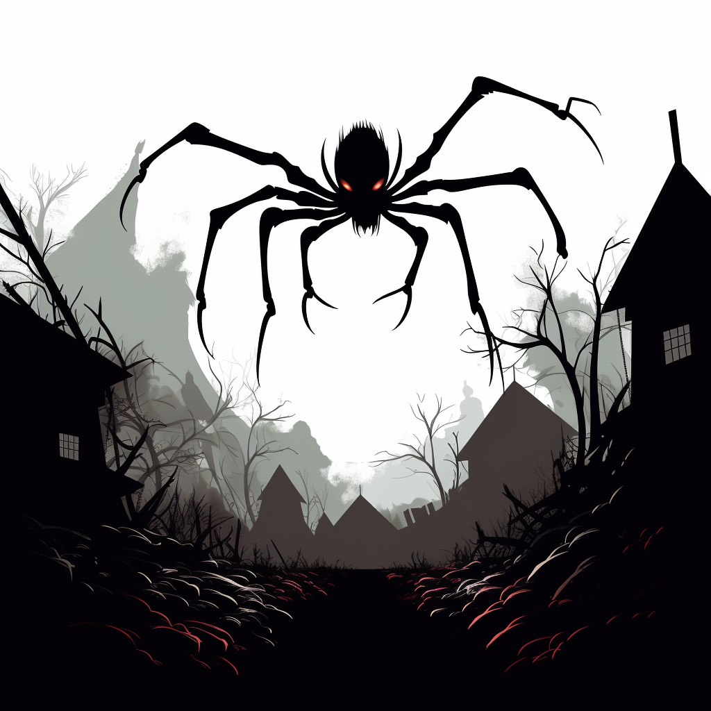 Spooky spider walking silhouette clipart