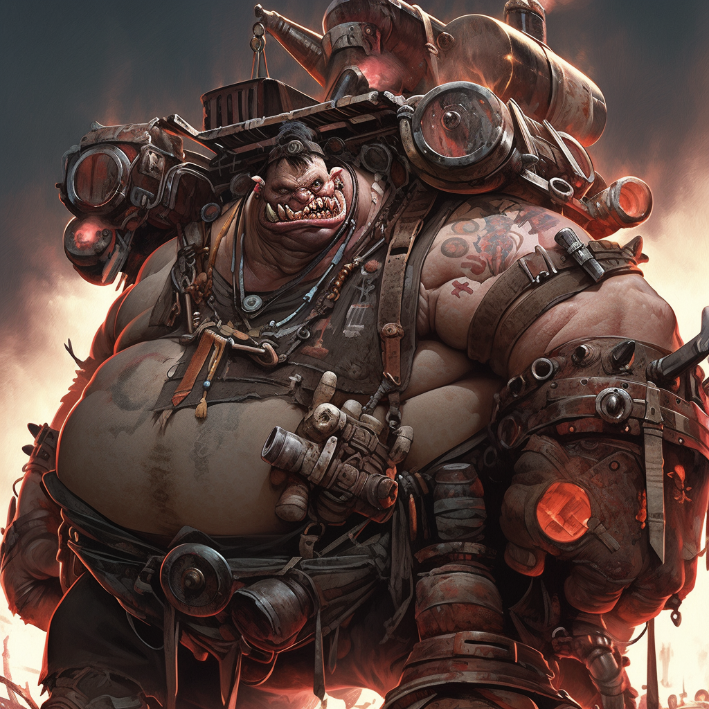 Exotic Overweight Badass Wasteland Ogre Merchant Trading Goods