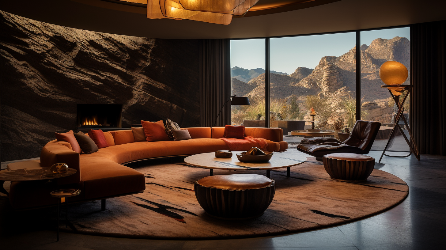 Stunning luxury living room in the mountains