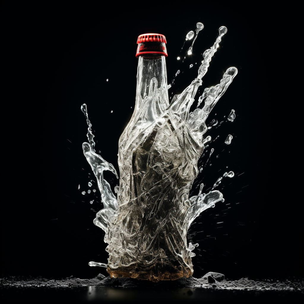 Coca Cola broken glass bottle logo