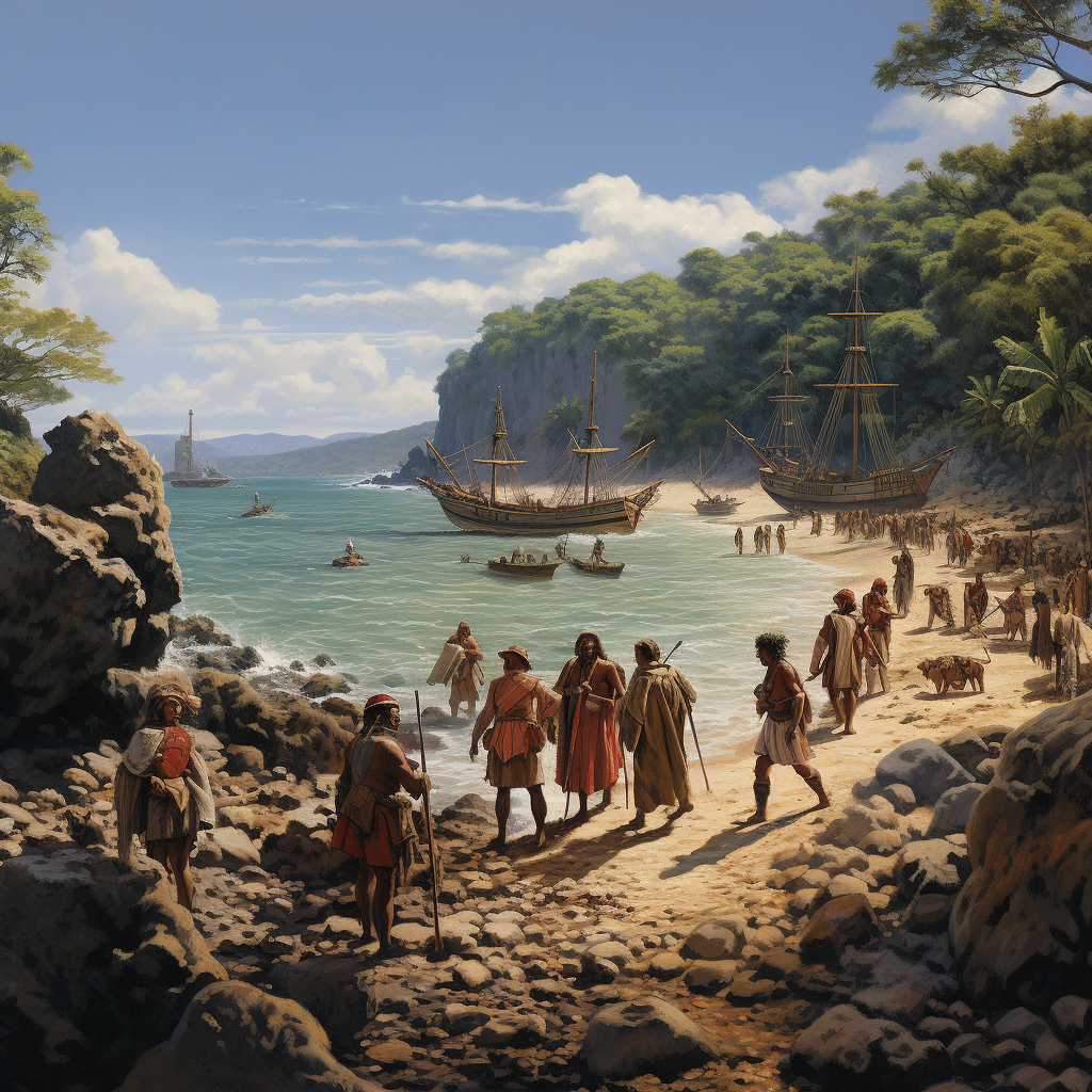 Spanish explorers ravaging Taino population on Hispaniola