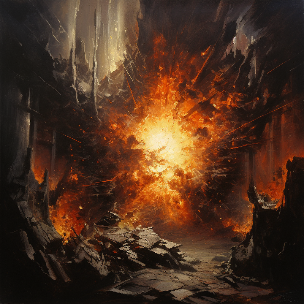 Explosion in Dark Fantasy Dungeon