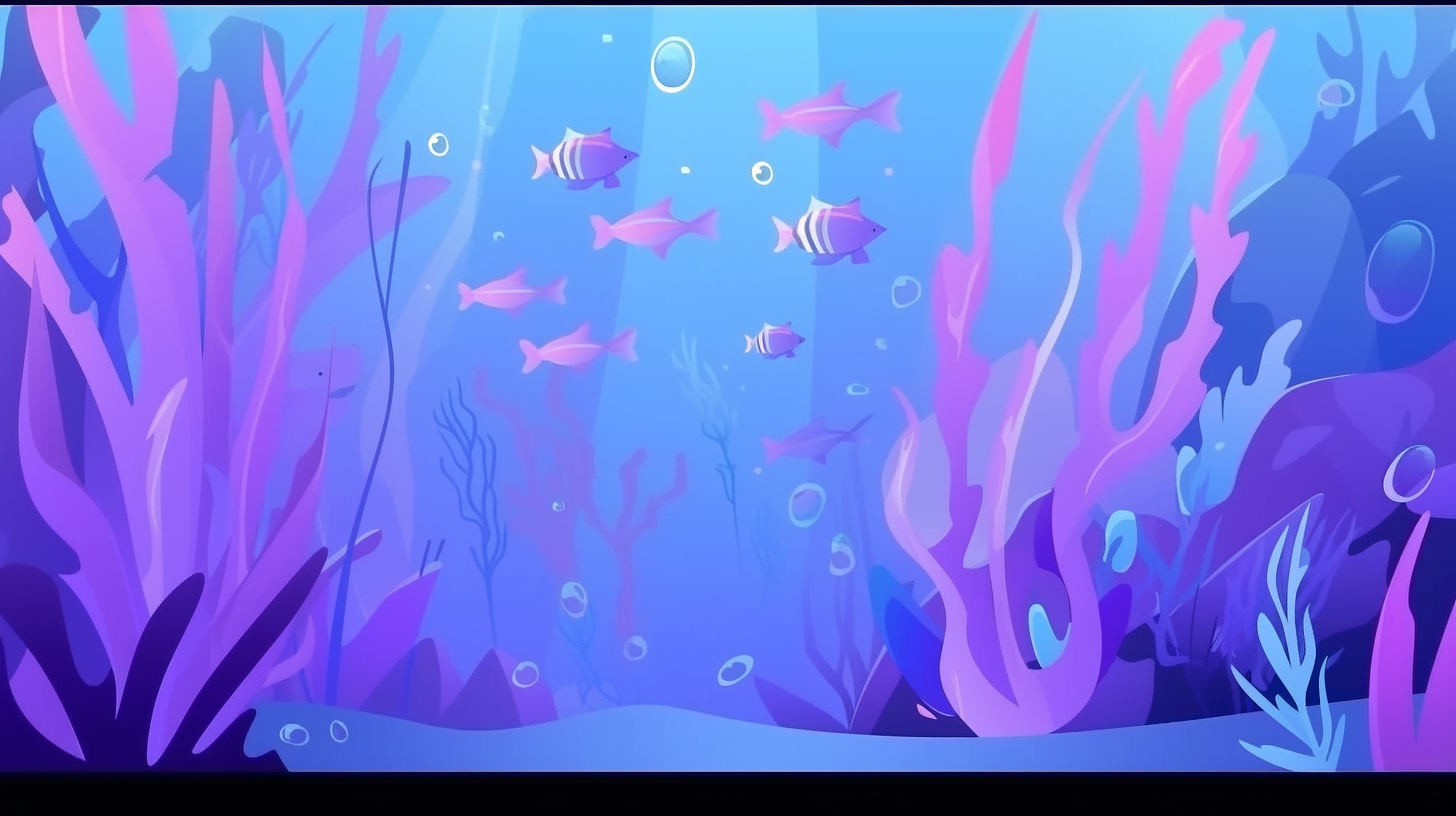 Colorful underwater scene illustration