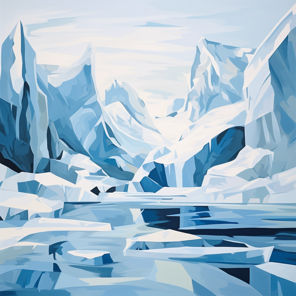 Expressive glacier painting by Alex Katz